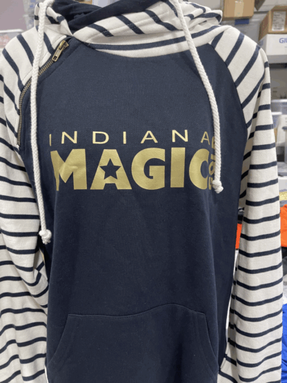 IMG Ladies Striped Double Hoodie - Image 3