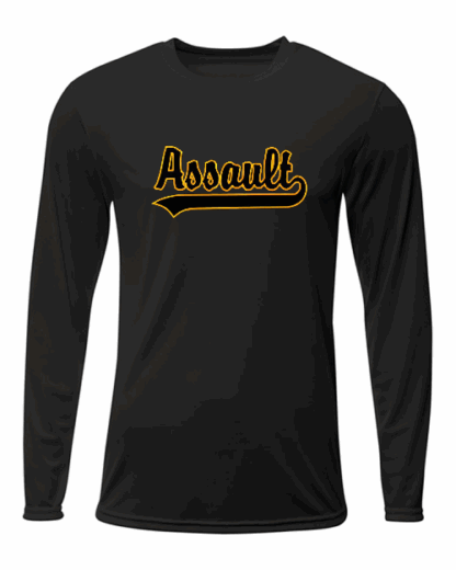 Indiana Assault Fastpitch Black Long Sleeve Drifit Tee (3 logos) - Image 3