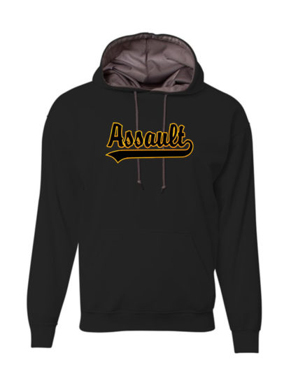 Indiana Assault Fastpitch Black Performance Hoodie (3 logos) - Image 3