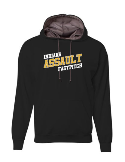 Indiana Assault Fastpitch Black Performance Hoodie (3 logos)