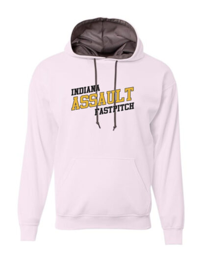 Indiana Assault Fastpitch White Performance Hoodie (2 logos) - Image 2